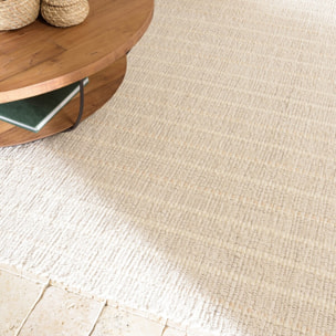 SACHA - Tapis rectangulaire 160x230cm en coton recyclé couleur ivoire
