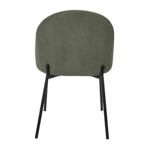 Lot de 4 Chaises - HOME DECO FACTORY - Jules - Côtelé - Vert