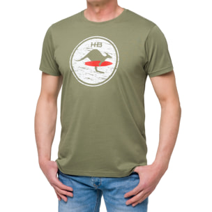 T-shirt in cotone 150 gr Hot Buttered Venice verde militare.