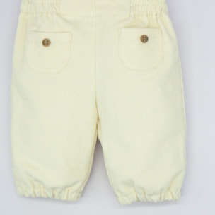 PANTALÓN GOMAS BAJO PANA BLANCO