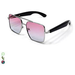 Gafas AI GT-30 con llamadas bluetooth, control remoto de cámara, reproducción de música y asistente de voz.