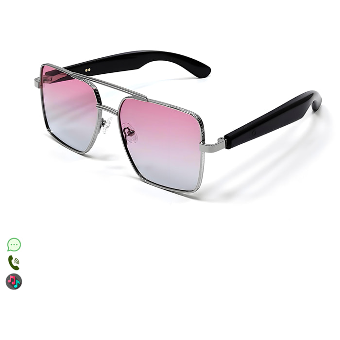 Gafas AI GT-30 con llamadas bluetooth, control remoto de cámara, reproducción de música y asistente de voz.