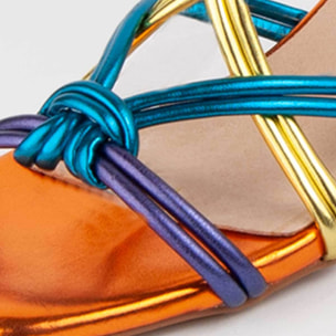 Sandalia De Tacón - Multicolor - Altura: 6 Cm