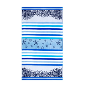 Telo Mare Spugna Jacquard Spiaggia Disegno Queensland