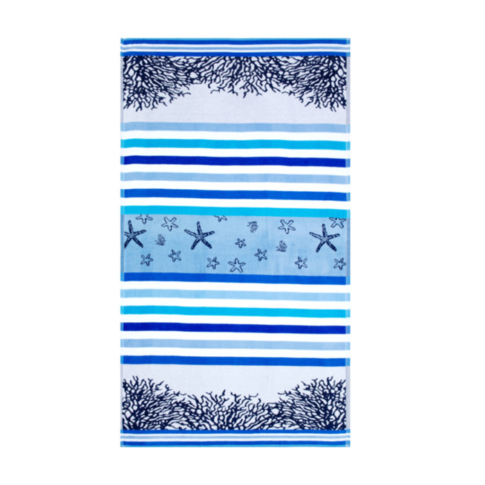 Telo Mare Spugna Jacquard Spiaggia Disegno Queensland