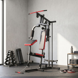 Station de musculation Fitness entrainement complet développé couché butterfly barre latissimus curler