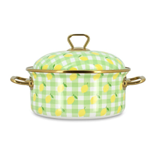 Faitout 20cm en acier émaillé avec motif citron - tous feux VICHY
