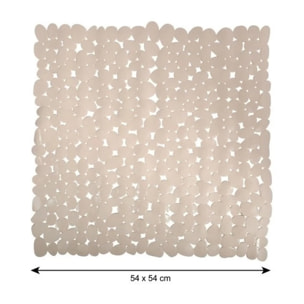 MSV Tapis Fond de douche PVC GALETS 53x53cm Beige