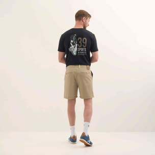 Bermuda Slim Fit Sarga Algodón Elástica Camel LIFESTYLE PANT CITY CAMEL