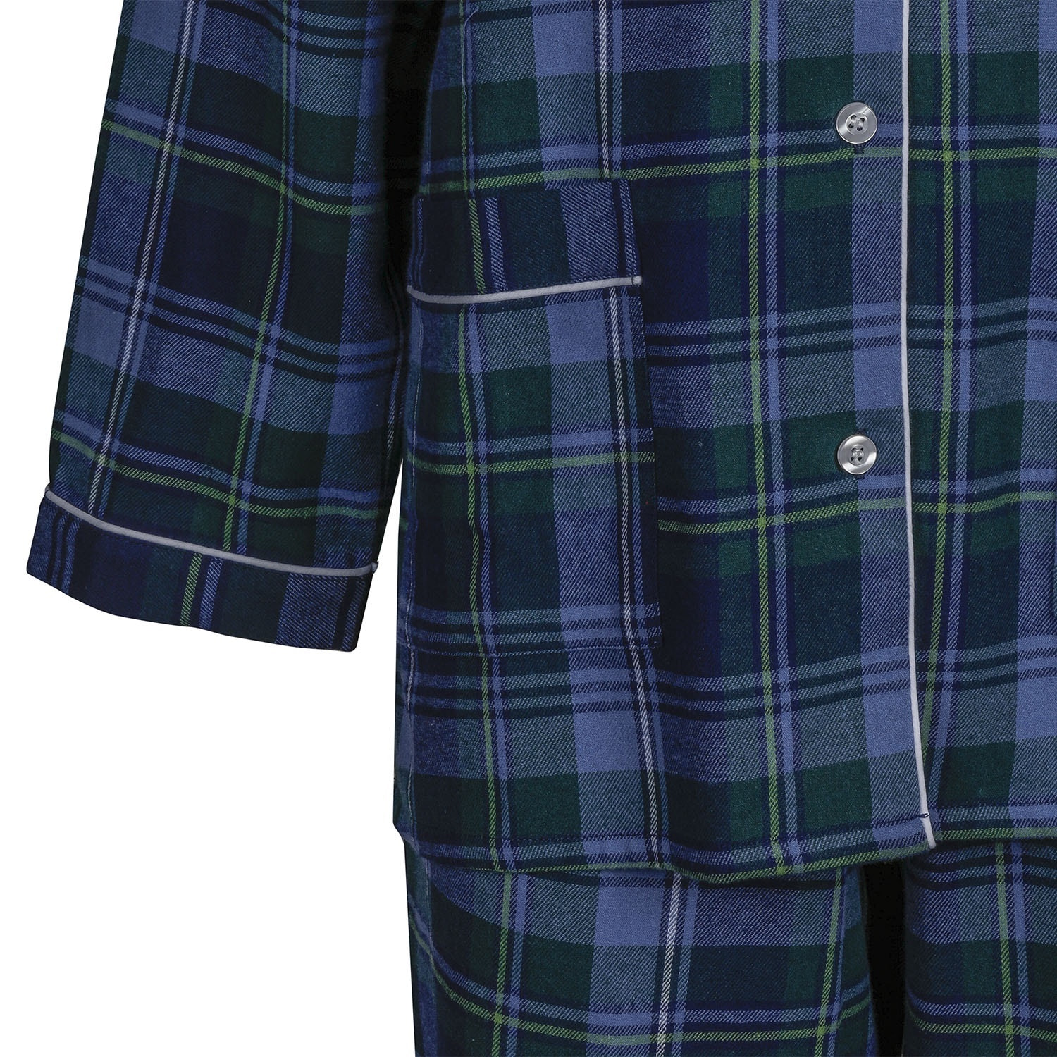 PIGIAMA DONNA donna flanella invernale quadro blu e verde