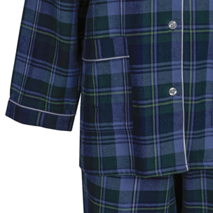 PIGIAMA DONNA donna flanella invernale quadro blu e verde