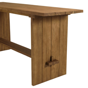 COLINE - Bar de jardin 240x70cm en bois de teck recyclé couleur naturelle