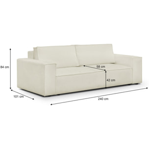 Canapé convertible 3 places en tissu bouclette - HARPER