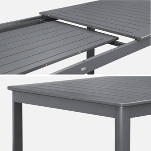 Table de jardin anthracite SEATTLE extensible aluminium. 10 places. 227 / 290 x 100 x 75 cm