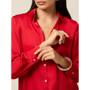 Oltre - Camicia in raso - Rosso