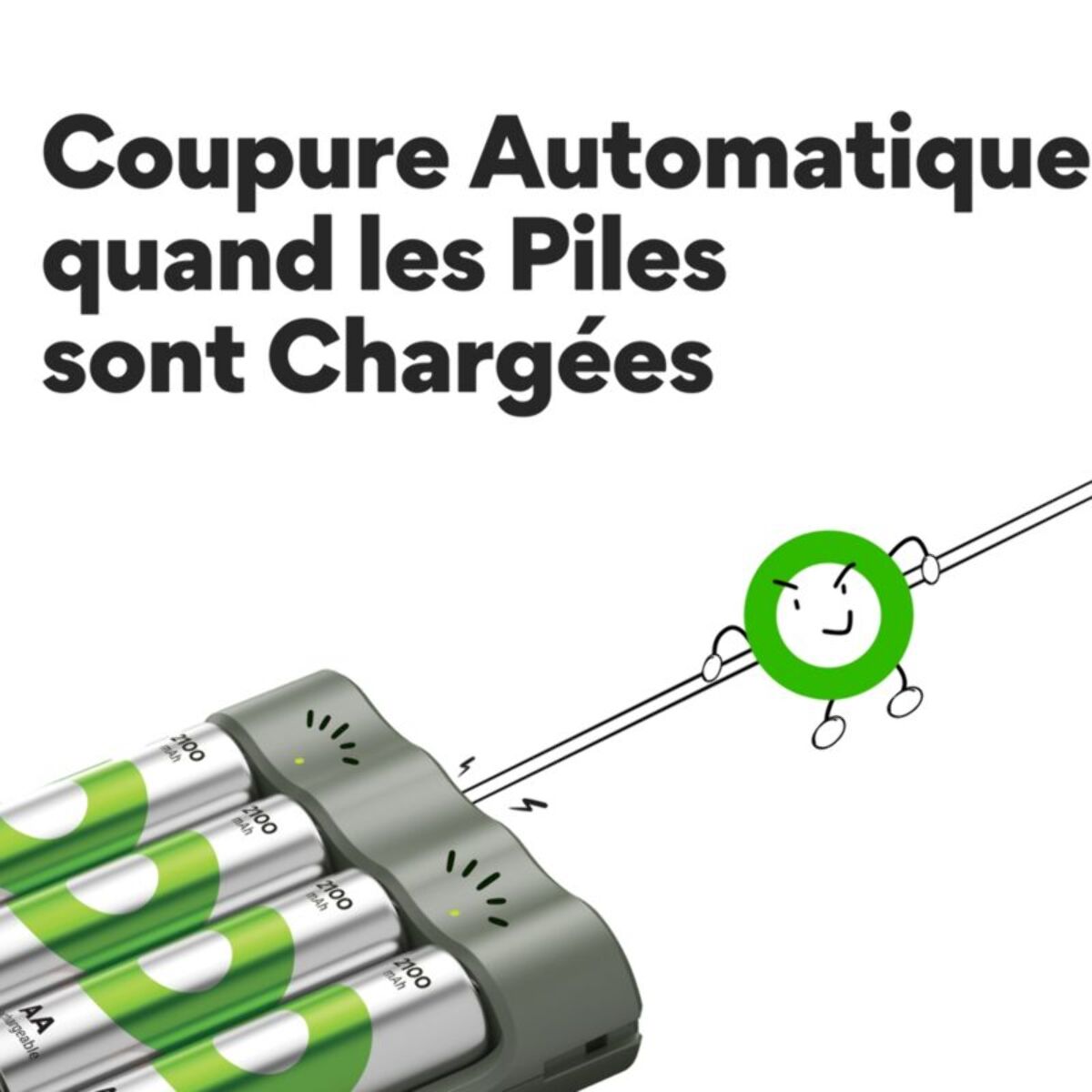 Chargeur de batterie GP B441 + 4 AAA 850mAh