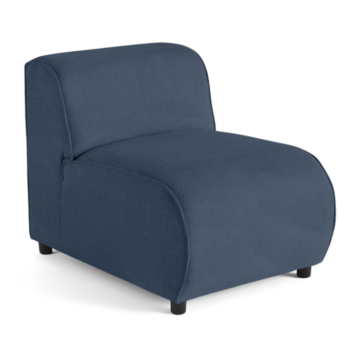 Suaro - Module d'assise sans accoudoirs en tissu texturé - Bleu