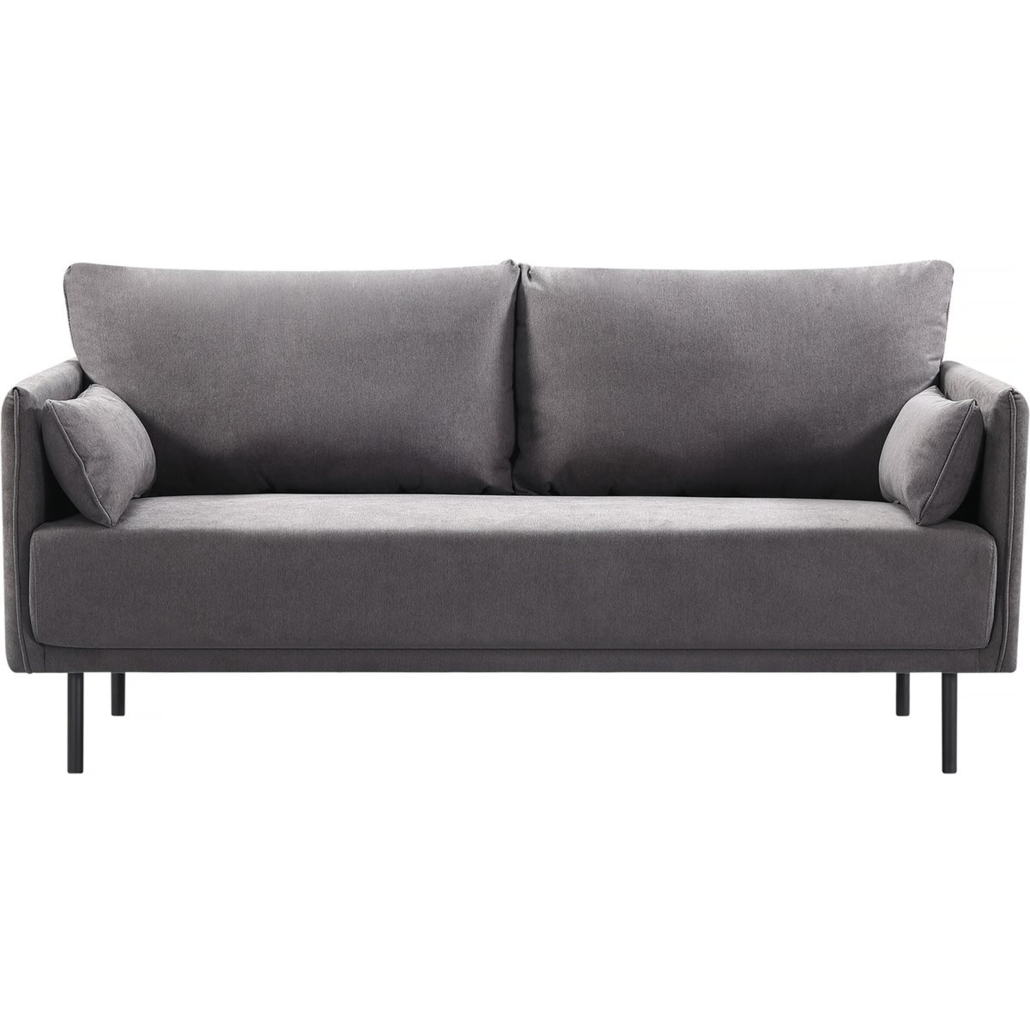 Canapé fixe tissu "Rudy" - 180.5 x 78 x 52 cm - 3 places - Gris foncé