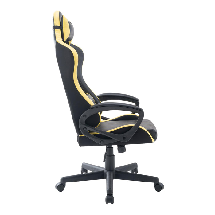 Jerez - sedia racing gaming in pvc e nylon nero e giallo