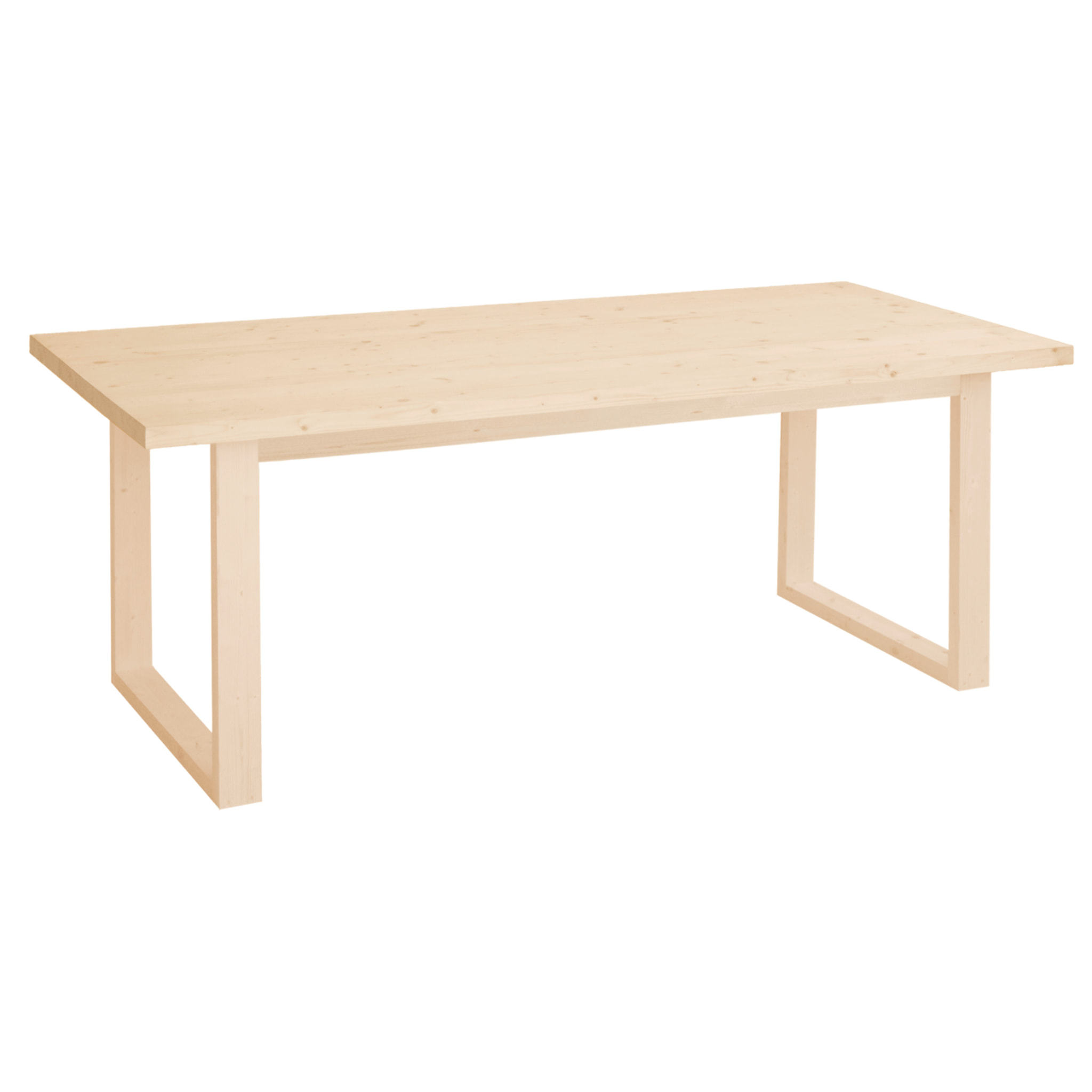 Mesa de comedor de madera maciza en tono natural de varias medidas