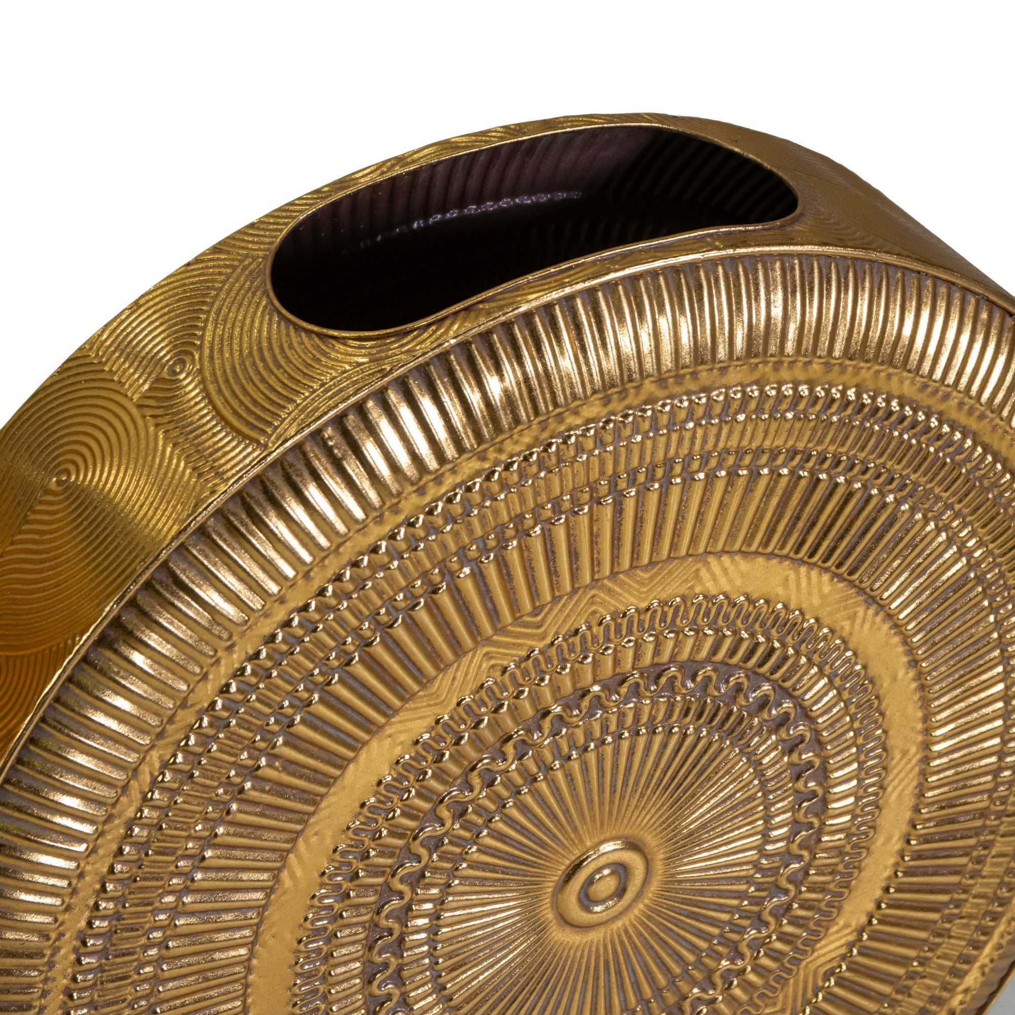 Vaso in metallo oro tondo cm60,5x15h61,5