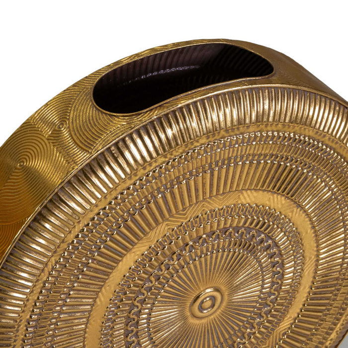Vaso in metallo oro tondo cm60,5x15h61,5