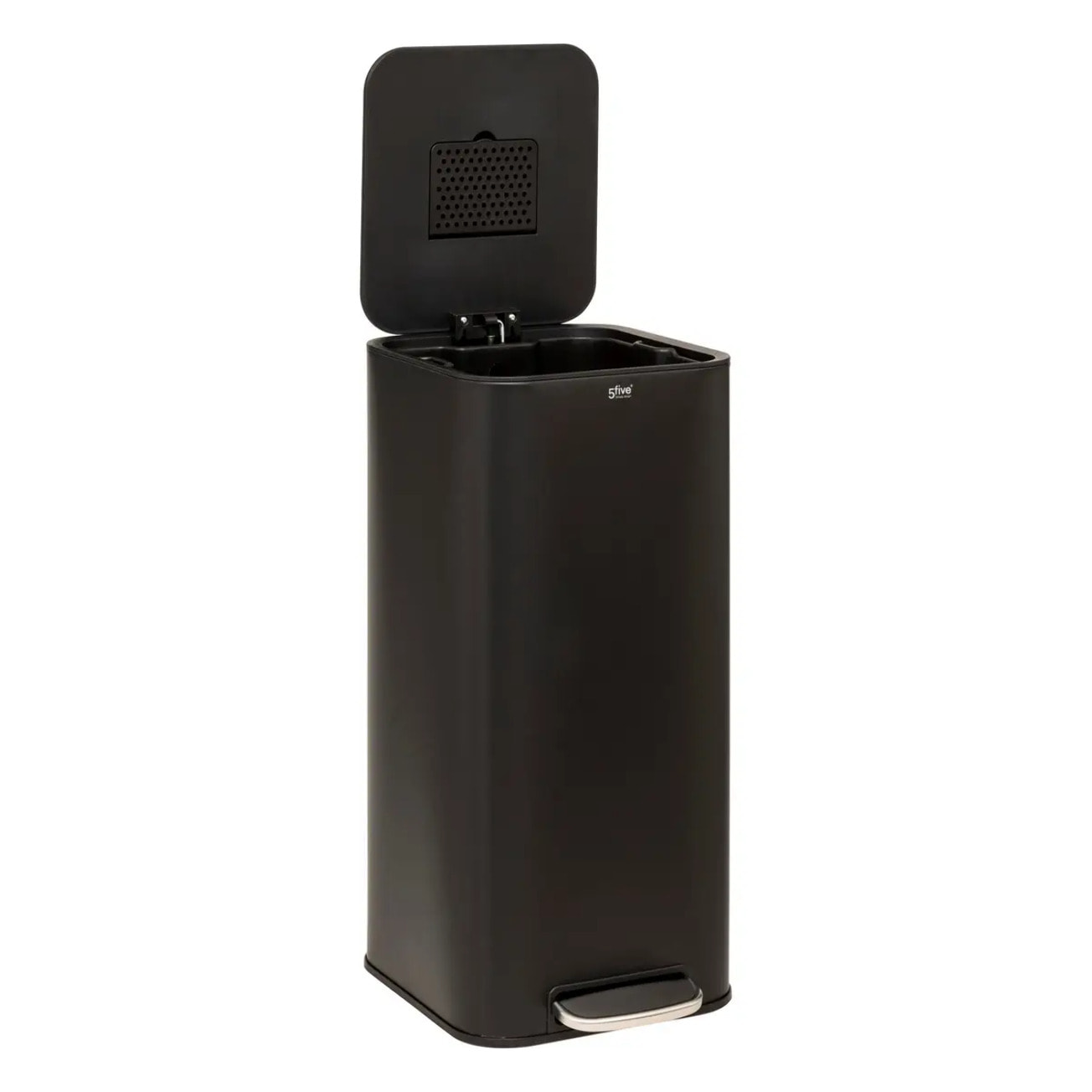 Poubelle "Delta" en métal noir 30L