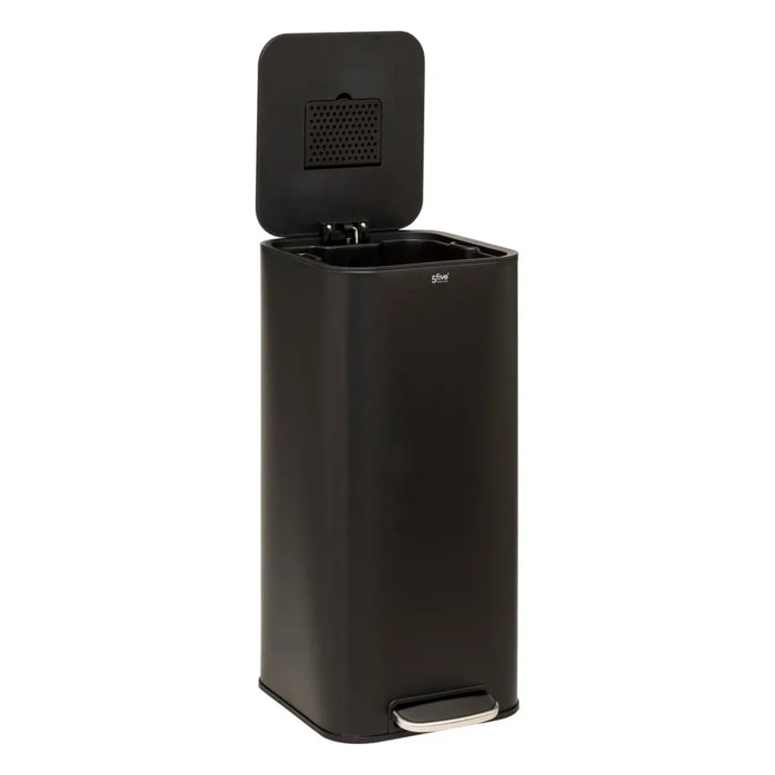 Poubelle "Delta" en métal noir 30L