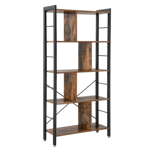 Libreria loft industriale in metallo e legno rustico