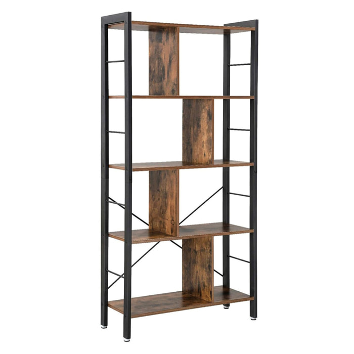Libreria loft industriale in metallo e legno rustico