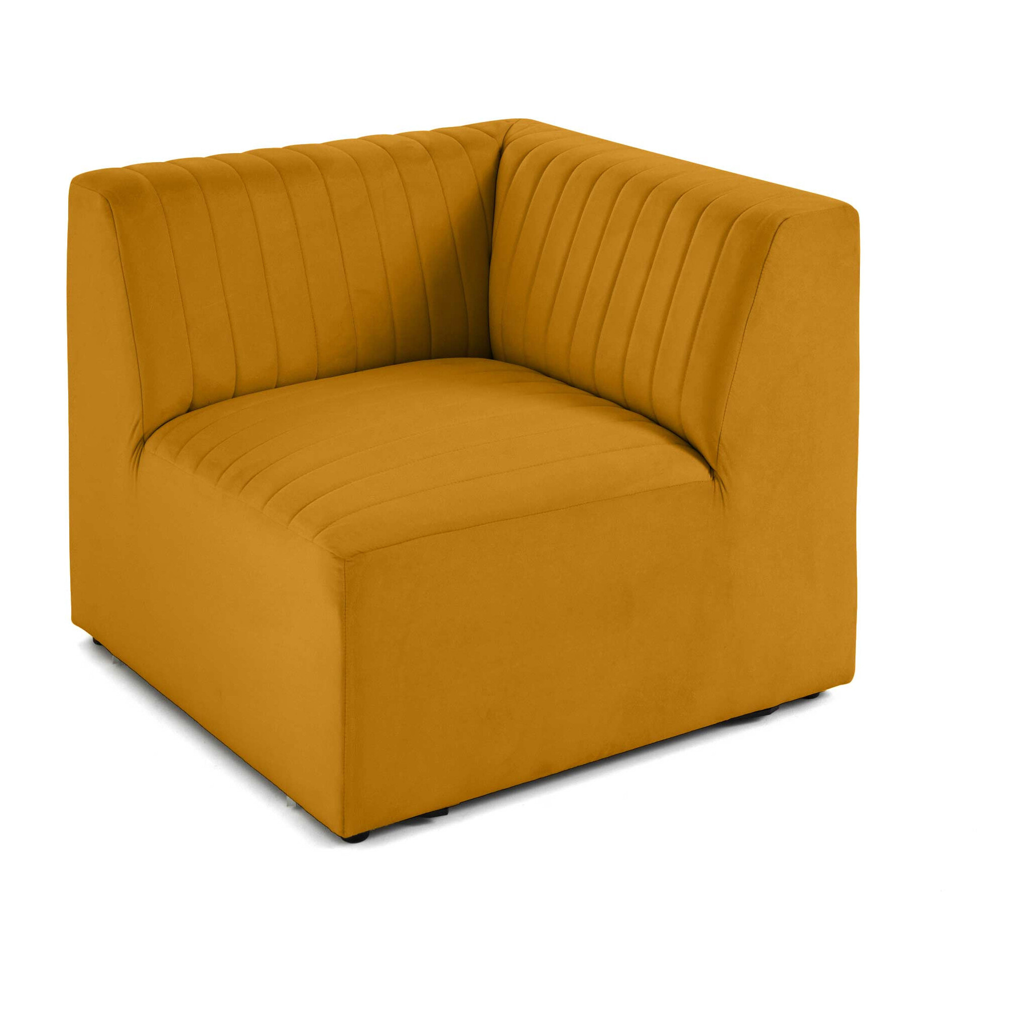 Nova - module d'assise d'angle réversible - en velours - Jaune