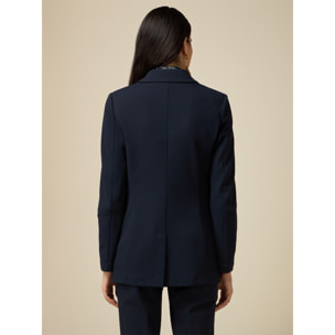 Oltre - Blazer con dettagli in raso - Blu