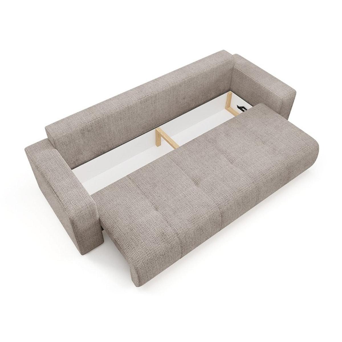 AURORE - Canapé 3 places en tissu texturé taupe