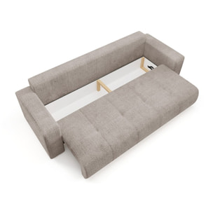 AURORE - Canapé 3 places en tissu texturé taupe