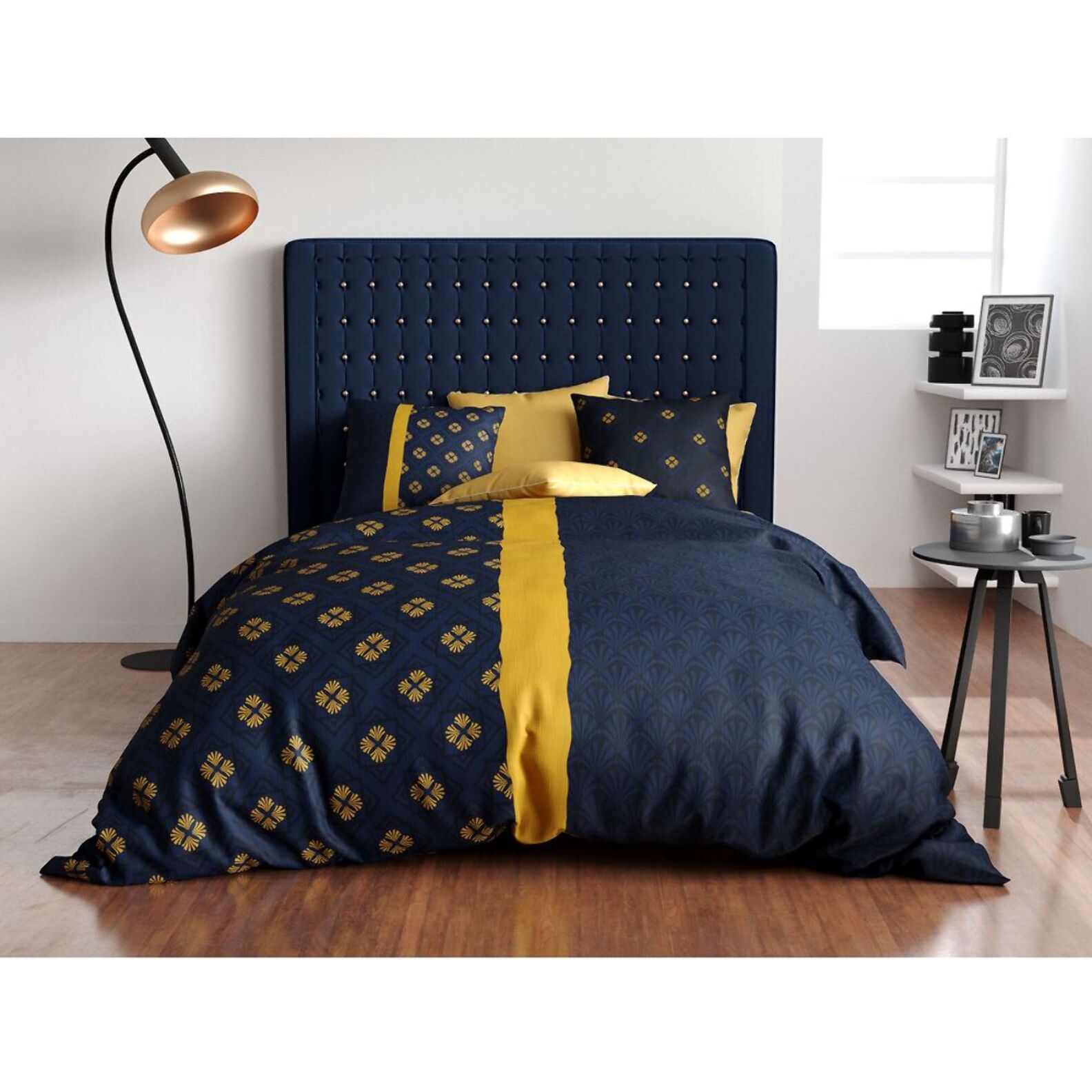 Parure housse de couette coton noir