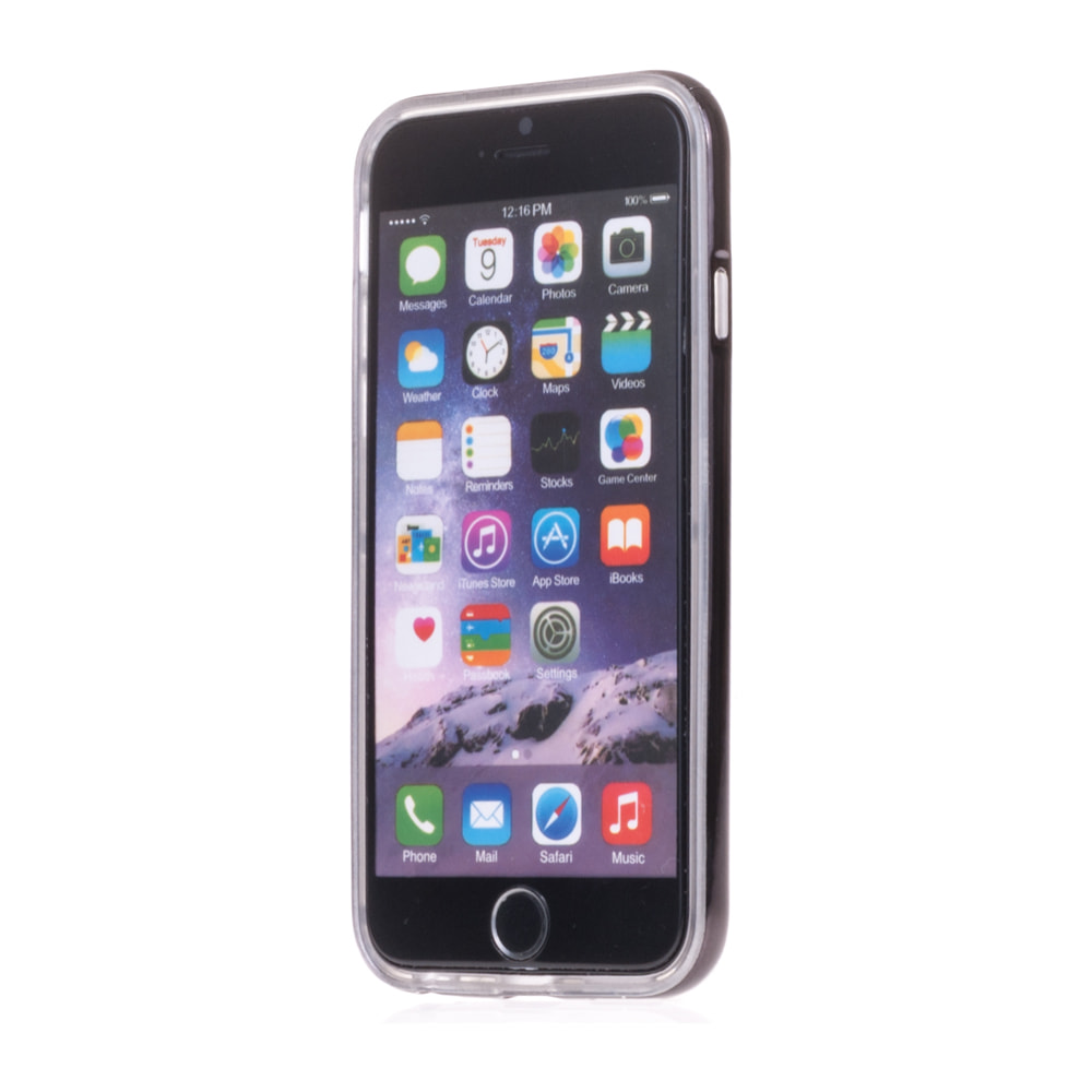 CUSTODIA IN SILICONE CON BORDE METALLICO IP6 PLUS