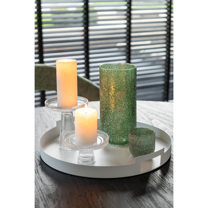 J-Line plateau Rond - métal/polyrésin - blanc - set de 3