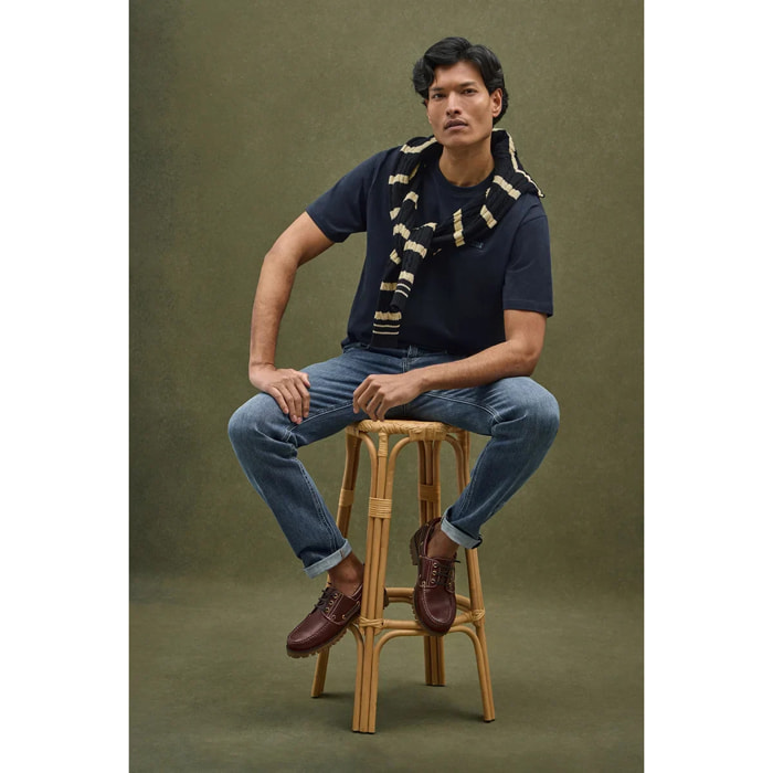 Camiseta azul marino de corte holgado con parche Polo Club