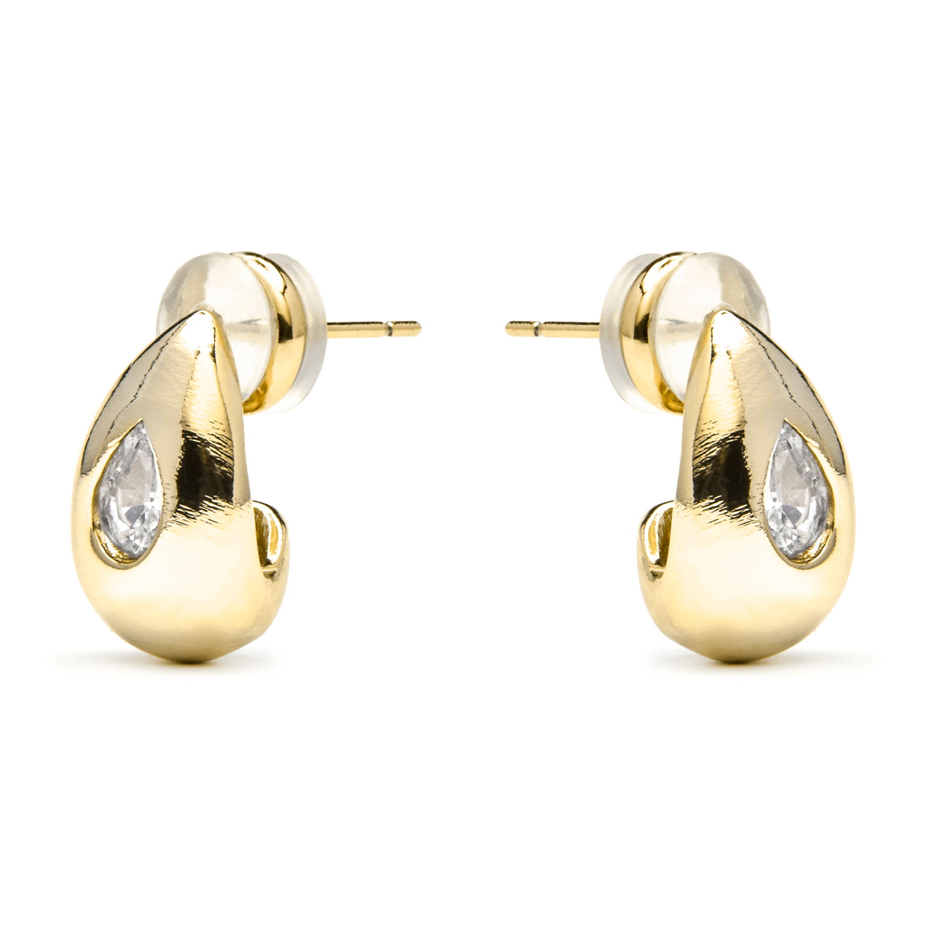 Pendientes acabado oro amarillo de 18k y Circonita Brillante