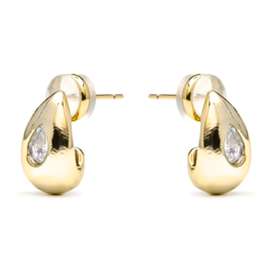 Pendientes acabado oro amarillo de 18k y Circonita Brillante