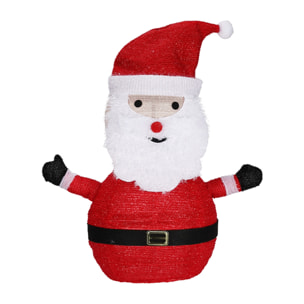 Papá noel 3d con leds blancas cálidas 63x40x68cm