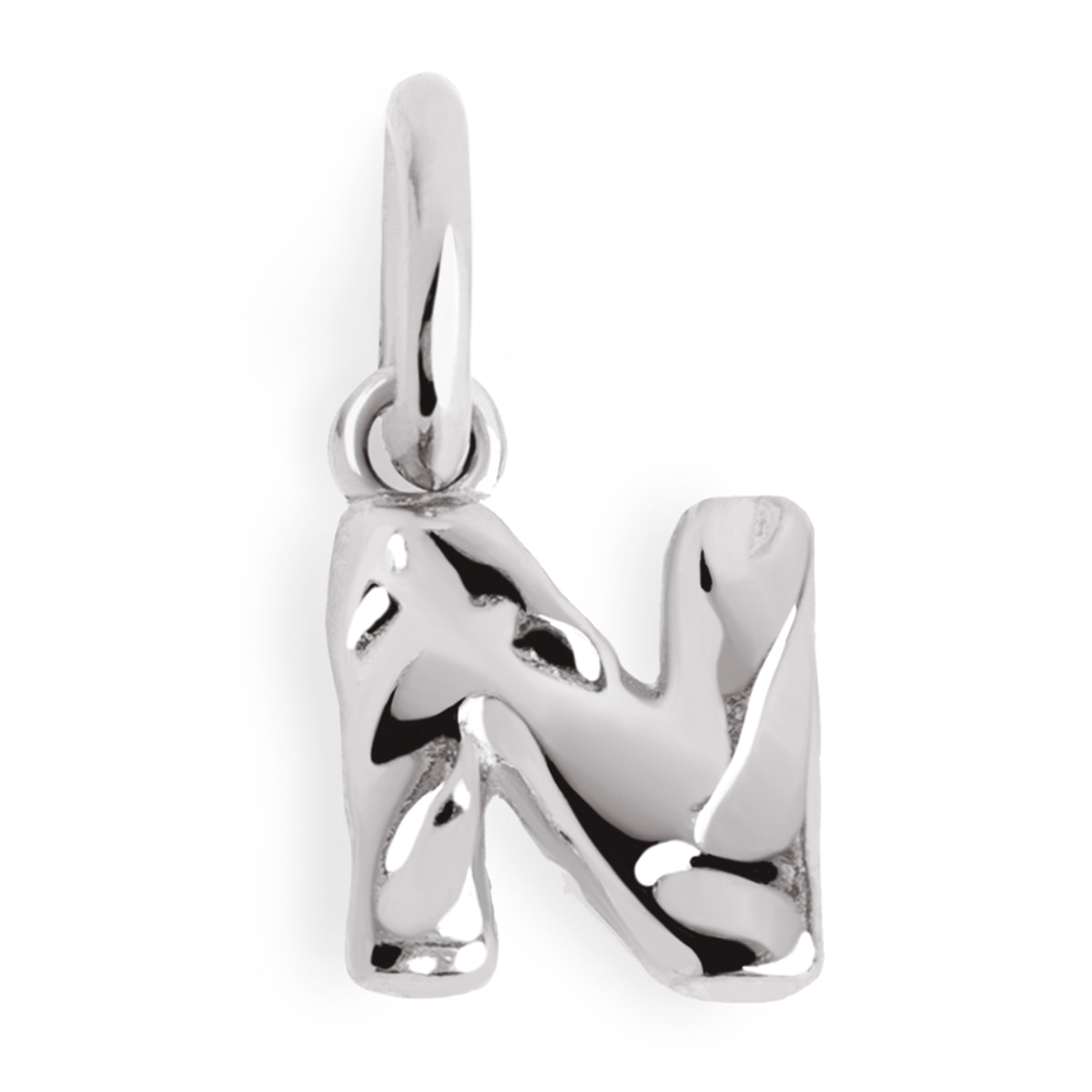 Charm Letter Organic in Argento