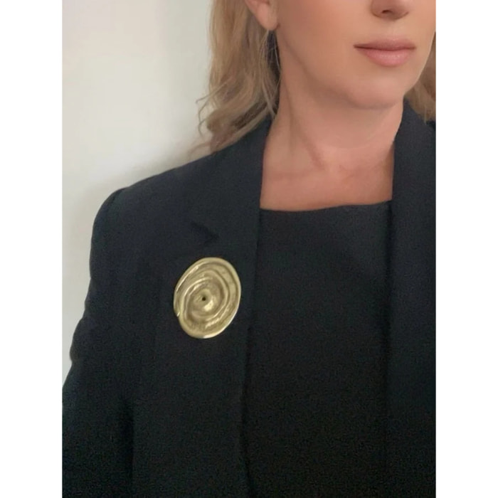 Broche Señales en dorado chapado-latón diseño Gloria Mago vintage