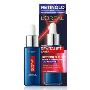 Siero Notte Anti-Rughe Revitalift Laser Trattamento Profondo Viso con Retinolo Puro - Flacone da 30ml