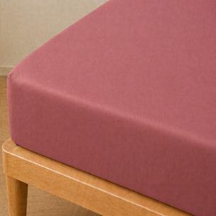 Parure de drap 100% coton uni - rouge tommette