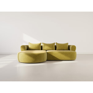 Angela - canapé d'angle gauche 4 places en velours texturé - Vert