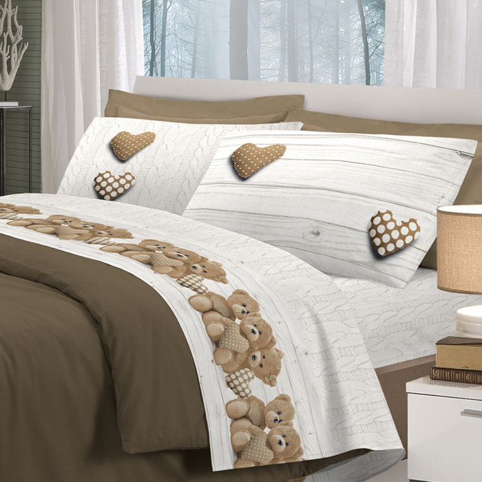 Completo letto orsetti beige