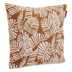 Coussin déco d'extérieur "Fylie" palmier & camel 40x40cm en polyester