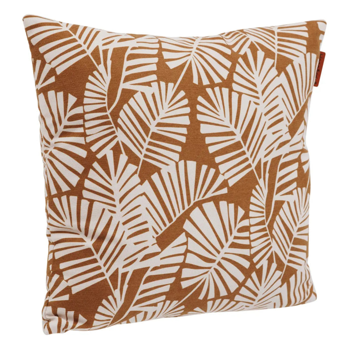 Coussin déco d'extérieur "Fylie" palmier & camel 40x40cm en polyester