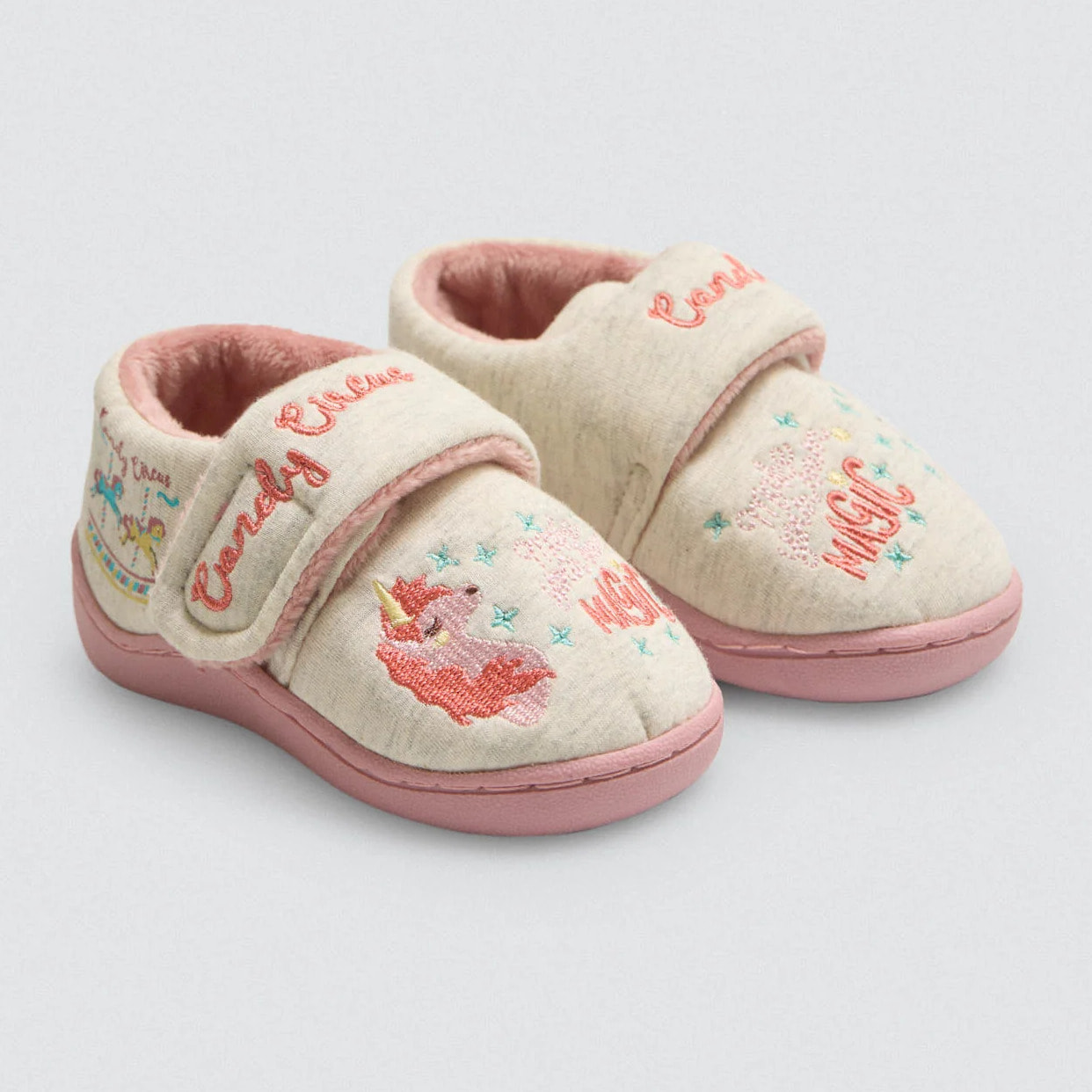 Scarpine per neonato con stampa unicorno e velcro